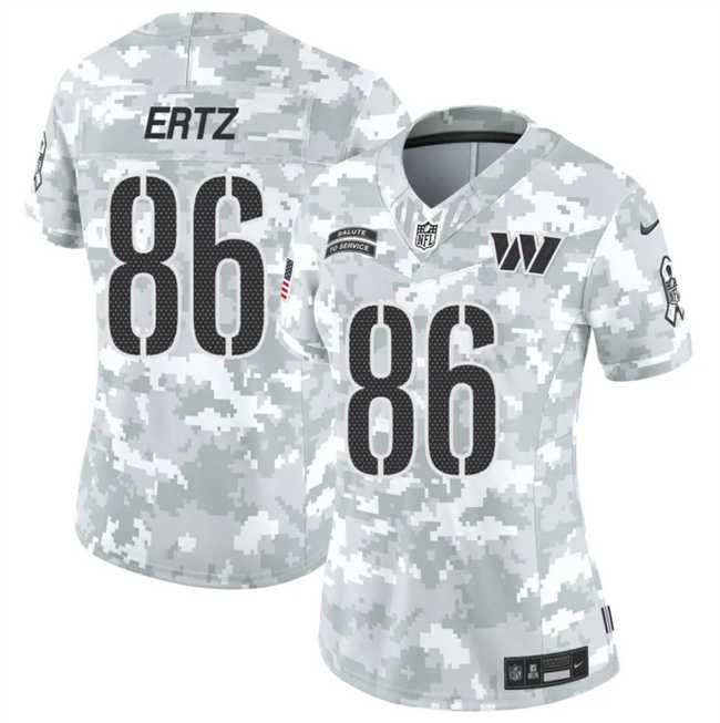 Women%27s Washington Commanders #86 Zach Ertz 2024 F.U.S.E Arctic Camo Salute To Service Jersey Dzhi